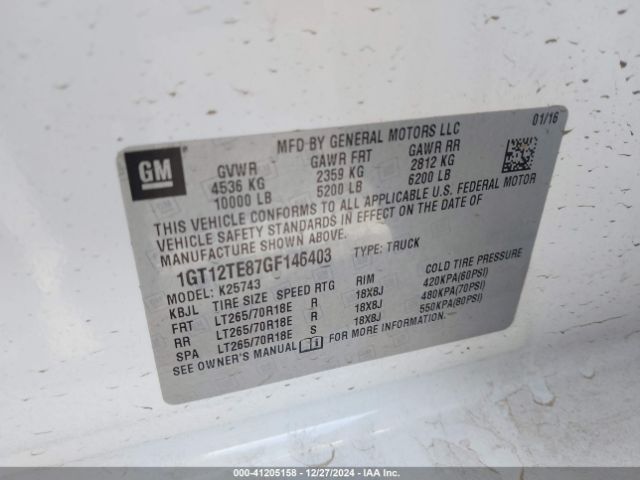 1GT12TE87GF146403 GMC Sierra 2500hd Slt