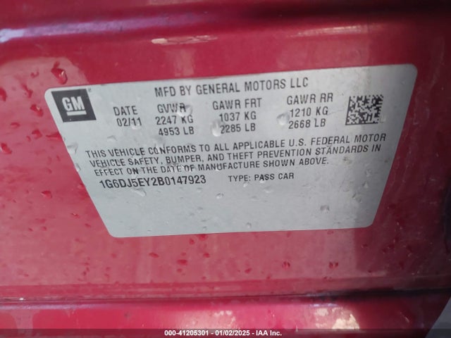 2011 CADILLAC CTS 1G6DJ5EY2B0147923 Photo 8