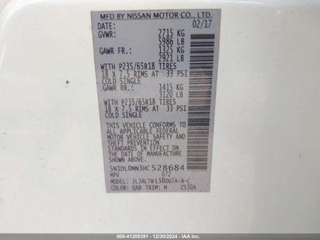 5N1DL0MN3HC528684 Infiniti QX60