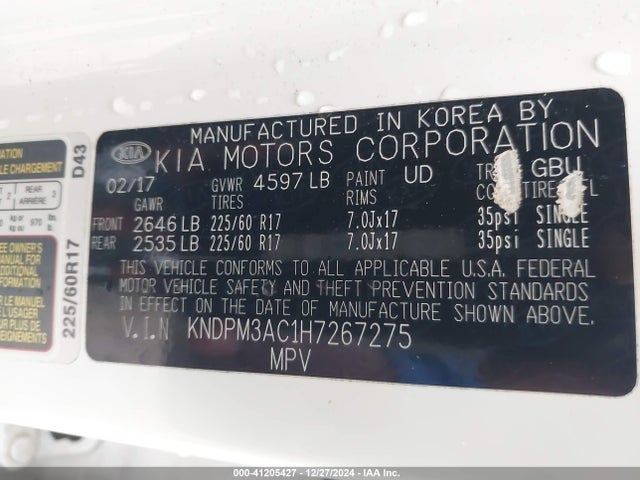 KIA Sportage Lx 2017 KNDPM3AC1H7267275 Image 9