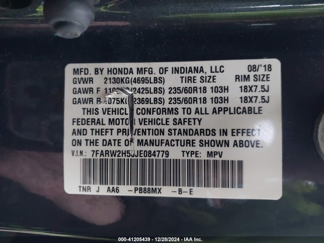 Honda CR-V EX 2018 7FARW2H50JE084779 Image 9