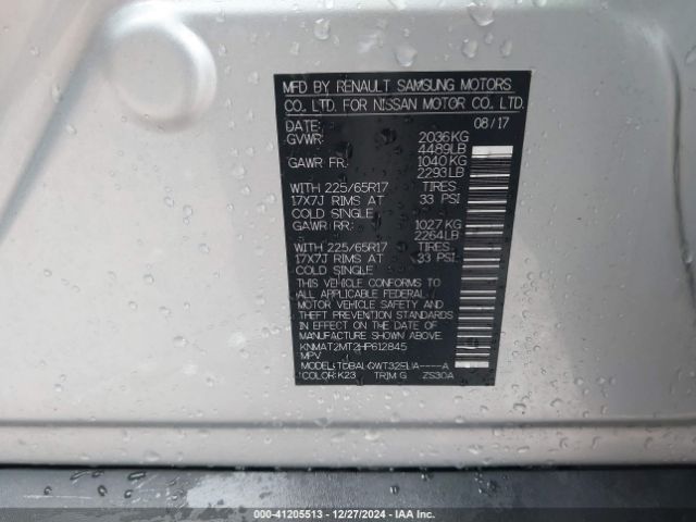KNMAT2MT2HP612845 Nissan ROGUE SV