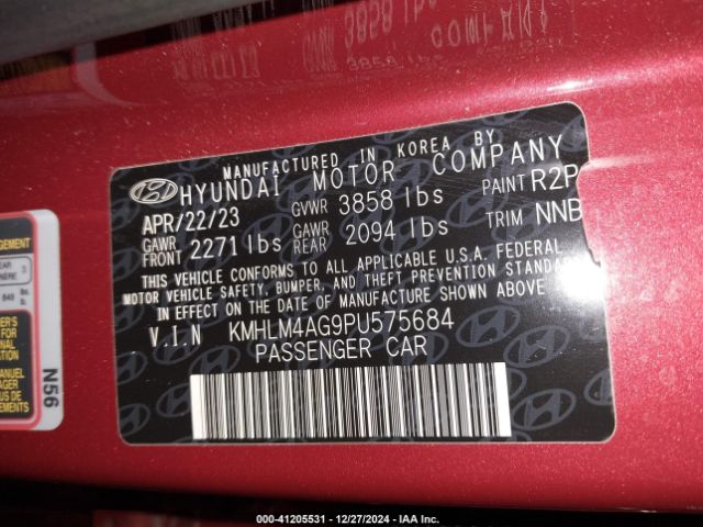 KMHLM4AG9PU575684 Hyundai ELANTRA SEL