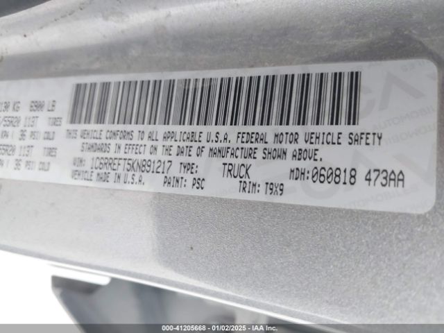 1C6RREFT5KN891217 RAM 1500 Big Horn/lone Star  4x2 5'7 Box