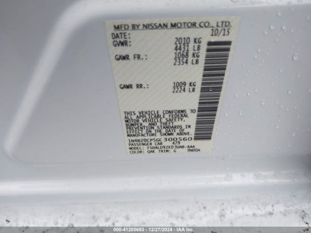 1N4BZ0CP5GC300560 Nissan LEAF SV