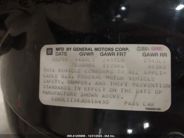 1988 CADILLAC ELDORADO 1G6EL115XJU616430 Photo 8