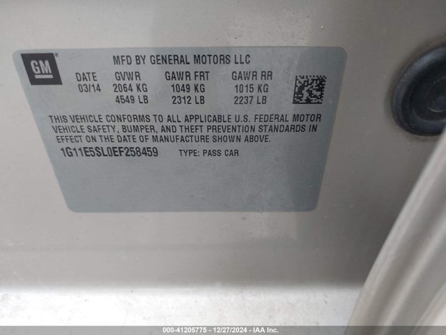 Chevrolet MALIBU LT 2014 1G11E5SL0EF258459 Image 9