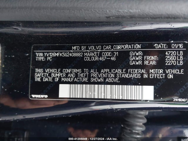 YV126MFK5G2408882 Volvo S60 T5 Drive-e Premier