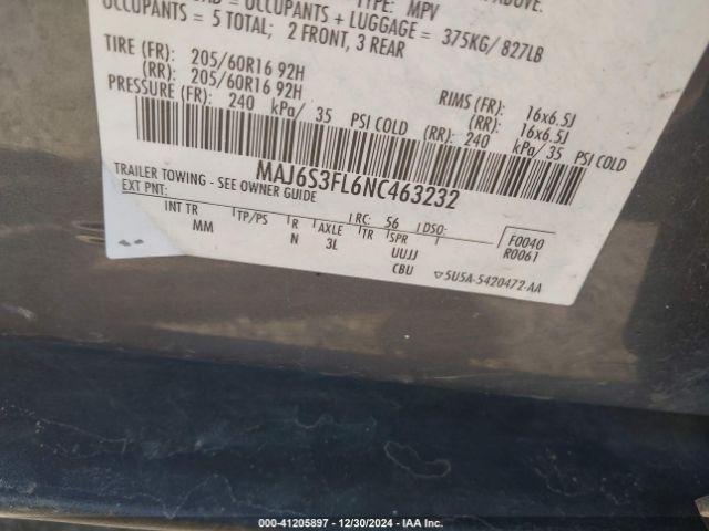 MAJ6S3FL6NC463232 Ford ECOSPORT S