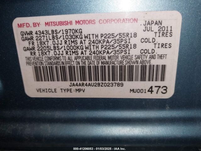 2011 MITSUBISHI OUTLANDER SPORT JA4AR4AU2BZ023789 Photo 8