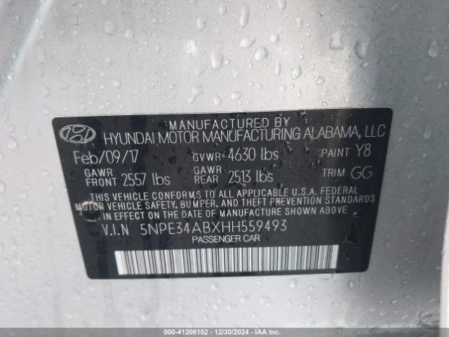 5NPE34ABXHH559493 Hyundai Sonata Sport 2.0t