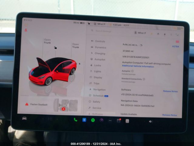 5YJ3E1EA9NF232921 Tesla Model 3 Rear-wheel Drive