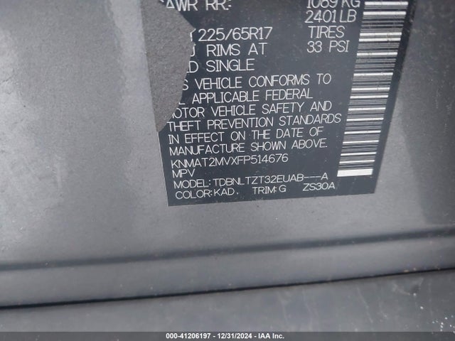 KNMAT2MVXFP514676 Nissan ROGUE SV