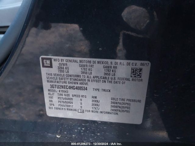 3GTU2NEC4HG488534 GMC Sierra 1500 Slt
