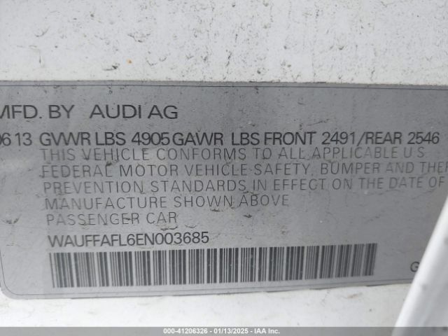 WAUFFAFL6EN003685 Audi A4 2.0t Premium