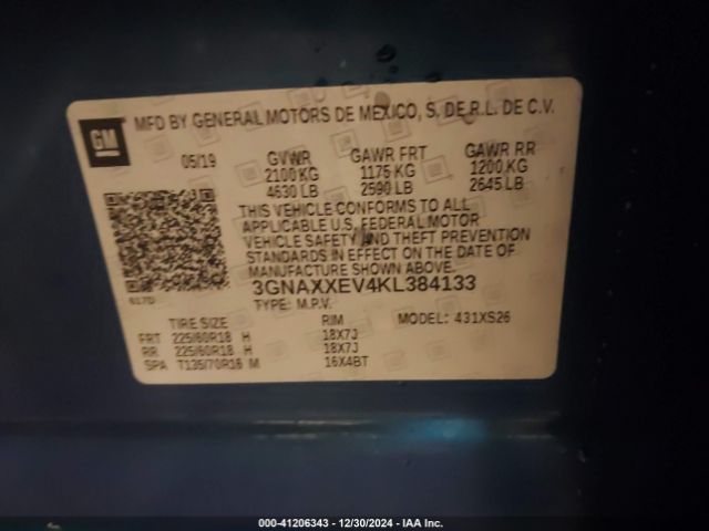 3GNAXXEV4KL384133 Chevrolet Equinox Premier