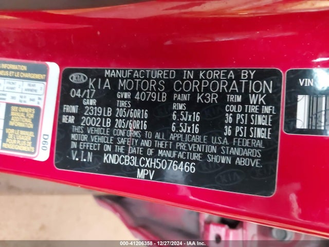 KIA NIRO FE 2017 KNDCB3LCXH5076466 Image 9