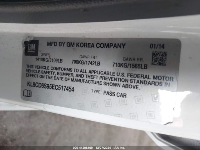 KL8CD6S95EC517454 Chevrolet Spark 1lt Auto