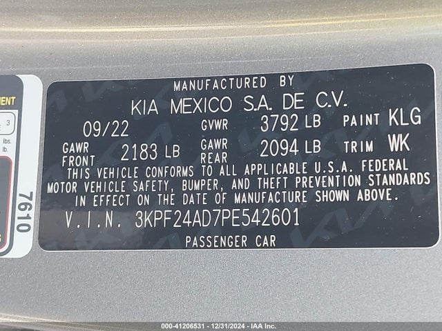 KIA Forte Lxs 2023 3KPF24AD7PE542601 Image 9