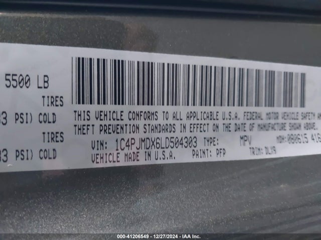 Jeep Cherokee Limited 4x4 2020 1C4PJMDX6LD504303 Image 9
