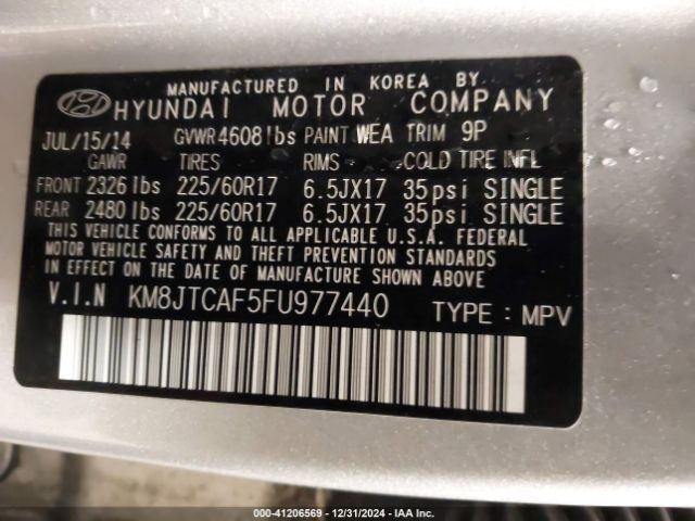 KM8JTCAF5FU977440 Hyundai TUCSON GLS