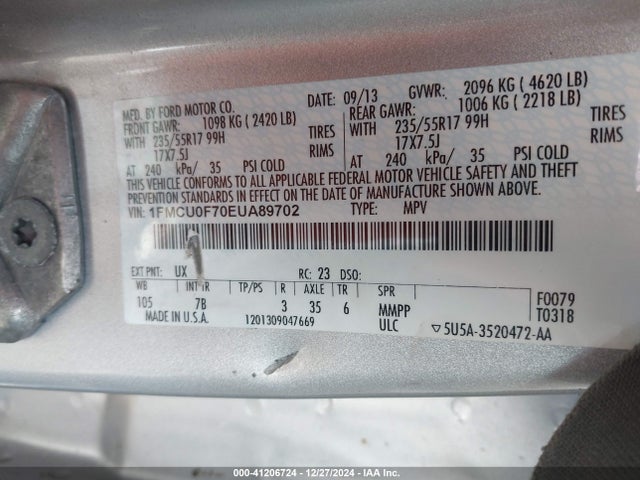1FMCU0F70EUA89702 Ford ESCAPE S