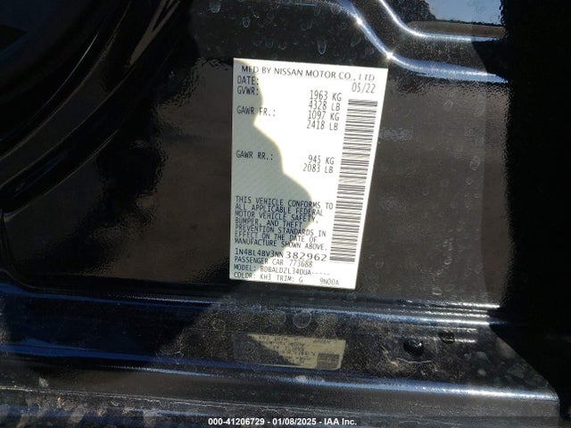 Nissan Altima 2.5 S 2022 1N4BL4BV3NN382962 Image 9