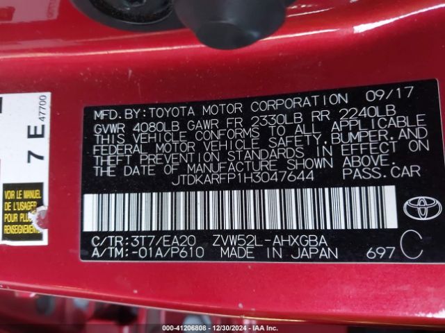 JTDKARFP1H3047644 Toyota Prius Prime Premium