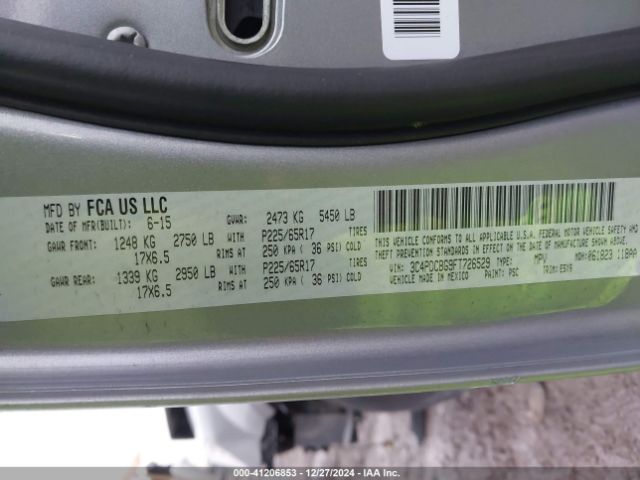3C4PDCBG9FT726529 Dodge Journey Sxt