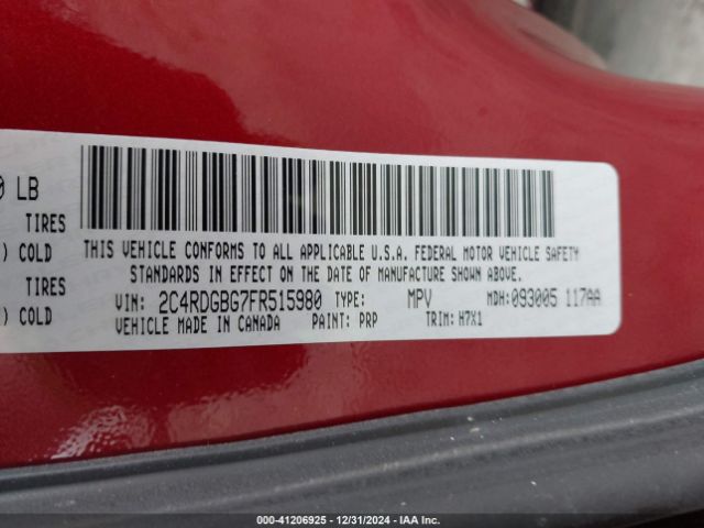 2C4RDGBG7FR515980 Dodge Grand Caravan Se