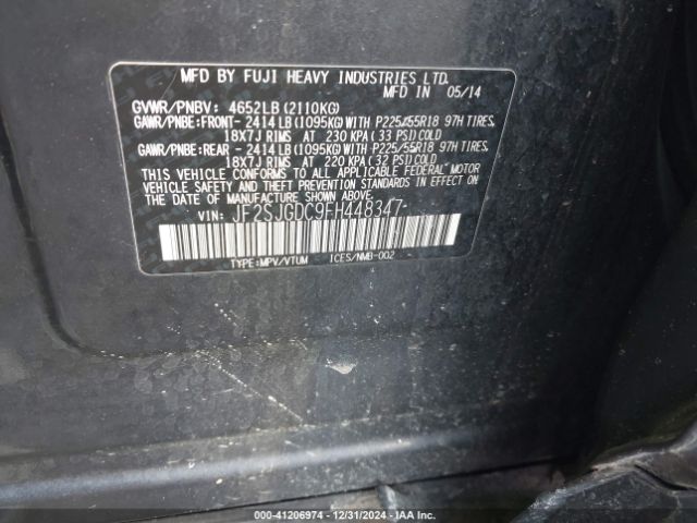 JF2SJGDC9FH448347 Subaru Forester 2.0xt Premium