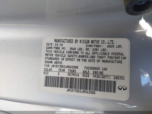 JN1EV7EK0JM342586 Infiniti Q60 3.0t Luxe