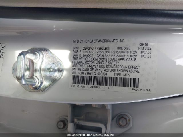 5J8TB3H54GL008394 Acura RDX