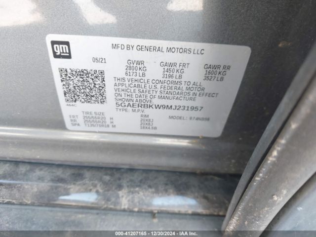 5GAERBKW9MJ231957 Buick Enclave Essence
