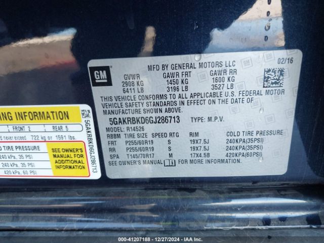 5GAKRBKD6GJ286713 Buick Enclave Leather