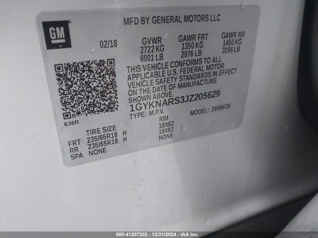 2018 CADILLAC XT5 1GYKNARS3JZ205629 Photo 8