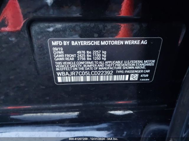 2020 BMW 530I WBAJR7C05LCD22392 Photo 8
