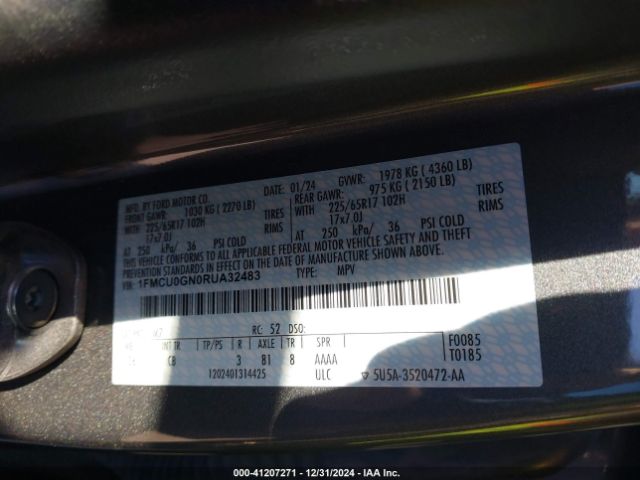 2024 FORD ESCAPE 1FMCU0GN0RUA32483 Photo 8