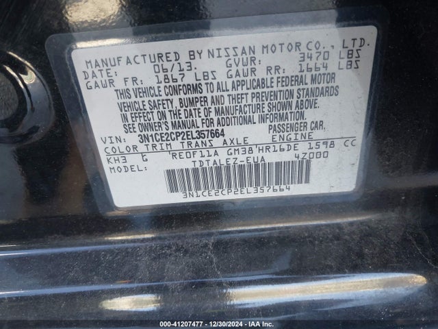 Nissan Versa Note Sv 2014 3N1CE2CP2EL357664 Image 9