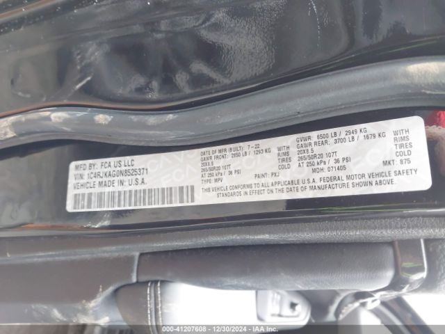 2022 JEEP GRAND CHEROKEE L 1C4RJKAG0N8525371 Photo 8