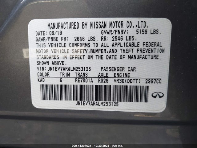 JN1EV7AR4LM253125 Infiniti Q50 Sport Awd