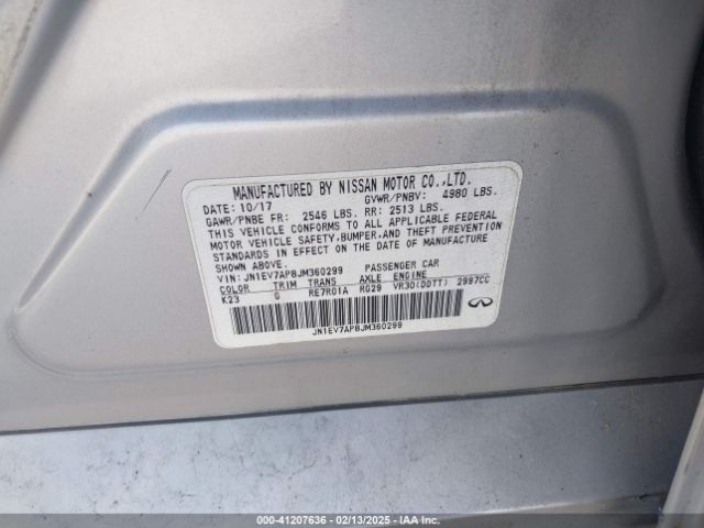 JN1EV7AP8JM360299 Infiniti Q50 3.0t Luxe