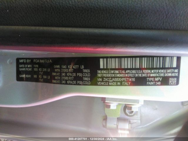 ZACCJABBXHPE71416 Jeep Renegade Latitude Fwd