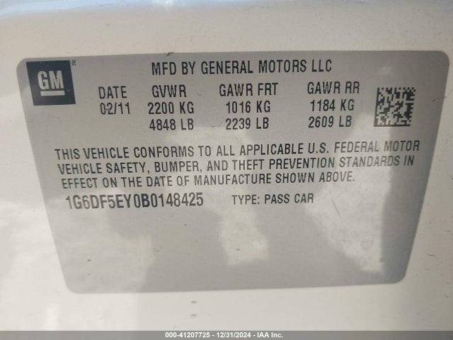 2011 CADILLAC CTS 1G6DF5EY0B0148425 Photo 8