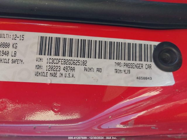 1C3CDFEB2GD625182 Dodge DART GT