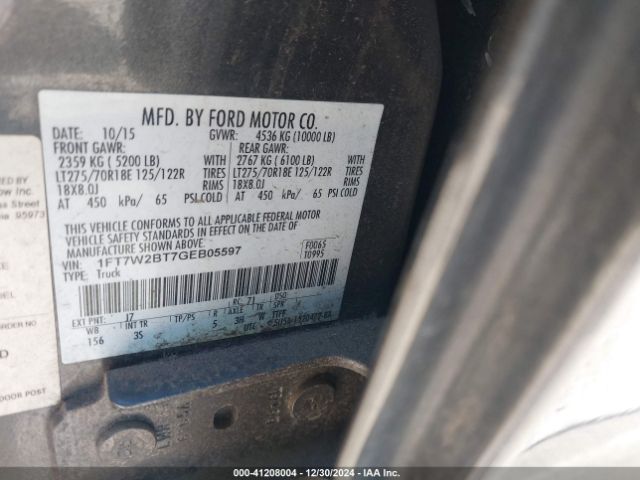 1FT7W2BT7GEB05597 Ford F-250 Xlt
