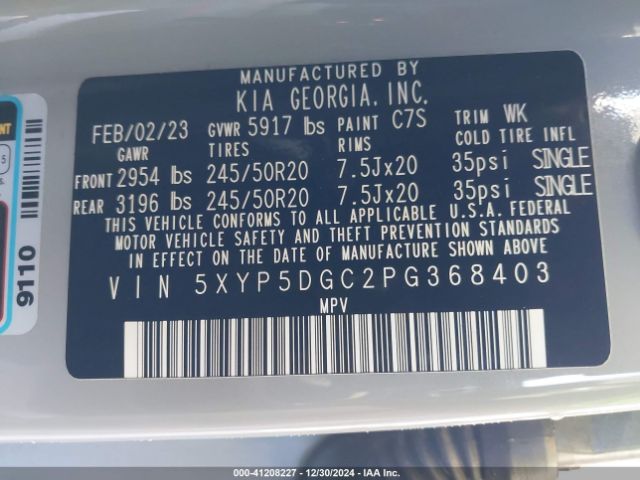 5XYP5DGC2PG368403 KIA Telluride Sx Prestige X-line