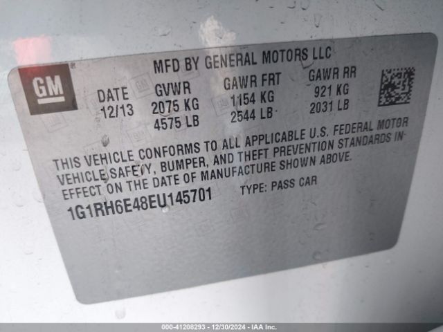 1G1RH6E48EU145701 Chevrolet Volt