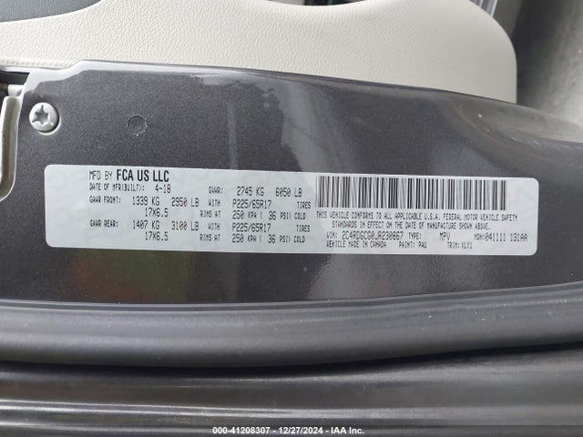Dodge Grand Caravan Sxt 2018 2C4RDGCG0JR230867 Image 9