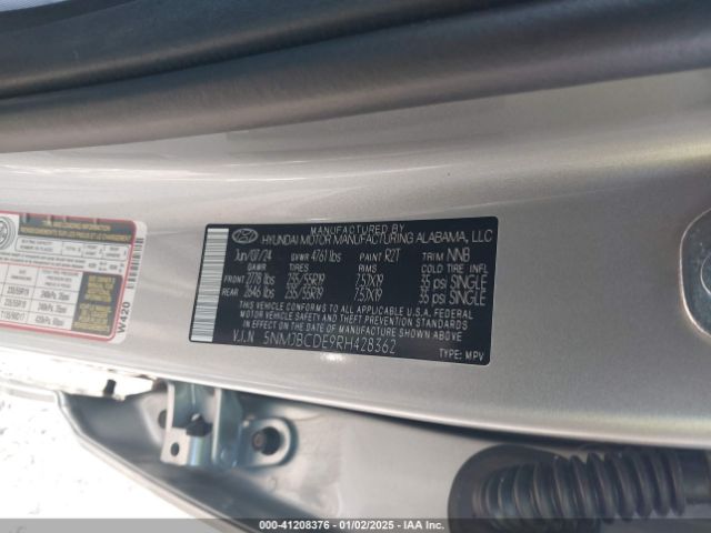 5NMJBCDE9RH428362 Hyundai TUCSON SEL